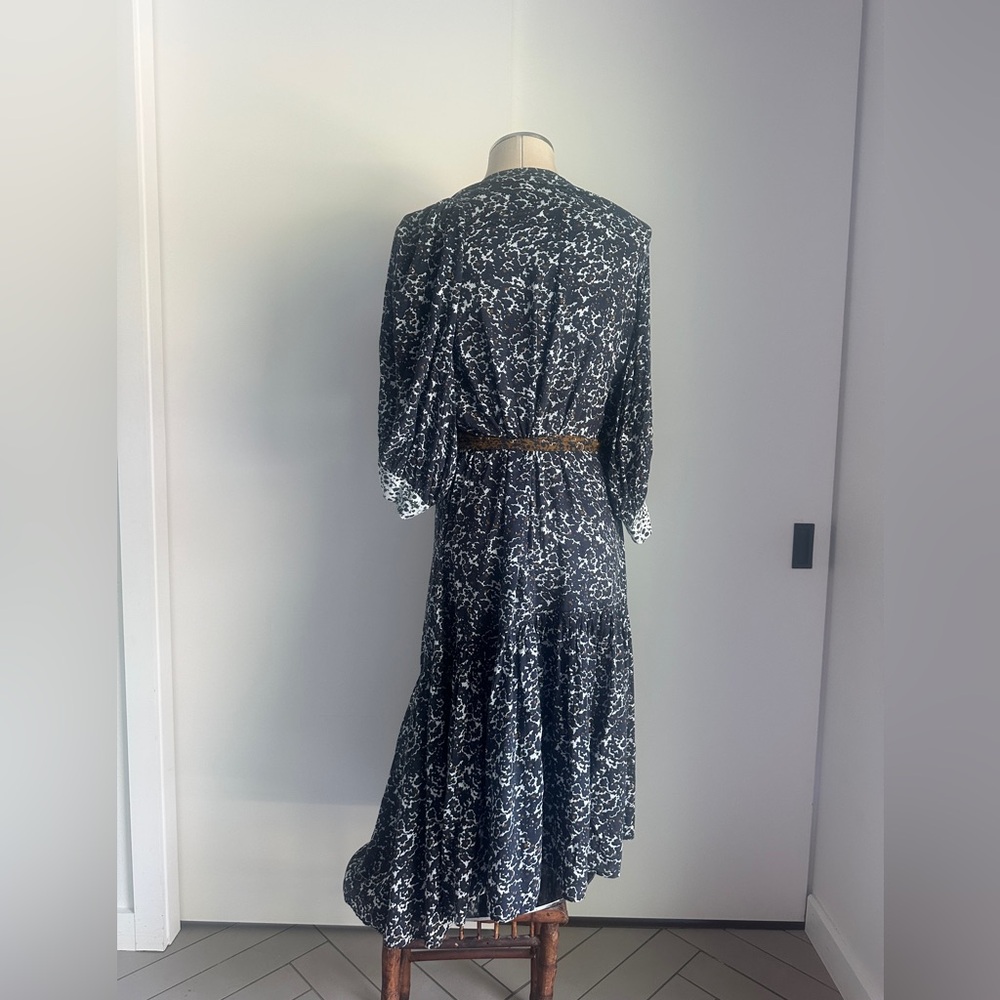 Apiece Apart Black and White Floral Midi Dress - Picture 6 of 7